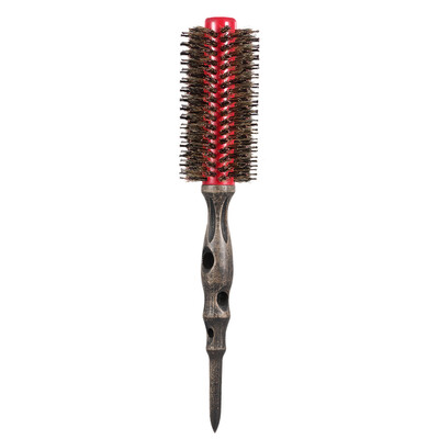 

32mm Round Brush Natural Bristle Roller Comb With Non-slip Wood Handle Aluminum Round Comb for Hair Styling