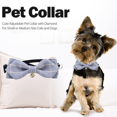 

Cat&Dog Collar with Diamond Cute Pet Bowtie Adjustable Bowtie Collar for Small or Medium Cats&Dogs