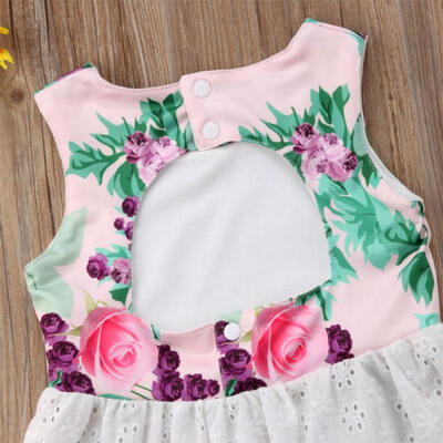 

Newborn Kid Baby Girls Flower Backless Party Pageant Tutu Dress Sundress Clothes