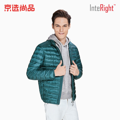 

INTERIGHT 90 white duck down mens stand collar ultra light portable down jacket orange  code