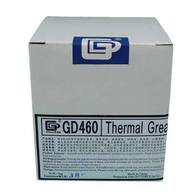 

GD бренд GD460 термопасты Смазка силиконовая теплоотвод соединение серебра Вес нетто 1000 грамм Может Упаковка для CPU LED CN1000