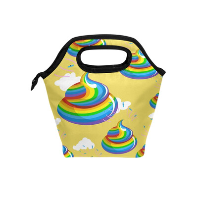 

Lunch Bag Tote Bag Rainbow Feces Travel Picnic Organizer Lunch Holder Handbags Lunch Bag Box for Office