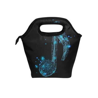 

Lunch Tote Bag Beautiful Notes 1 Travel Picnic Insulated Lunch Handbags Portable Zipper Lunch Bag Box