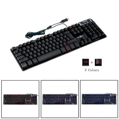 

Wired LED Adjustable 3 Colors Backlit Backlight Gaming Keyboard for Win7 8 Vista XP OSX