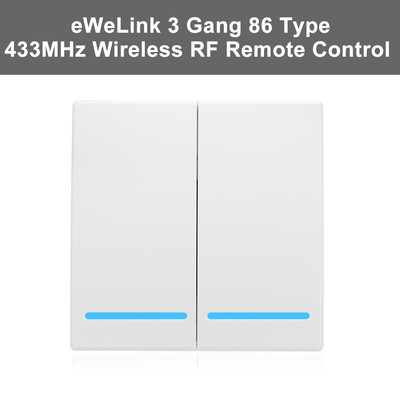 

eWeLink Push Button Wall Light Switch Remote Controller 3 Gang 86 Type ONOff Switch Panel 433MHz Wireless RF Remote Control Trans