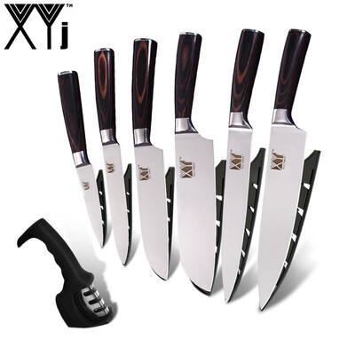 

XYj Japanese Stainless Steel Kitchen Knife Non-stick Veins Pattern Meat Cleaver Cooking Tools
