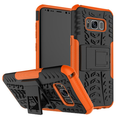 

Fivice Samsung S8 Case TPU anti-fall tire pattern back clip bracket phone case