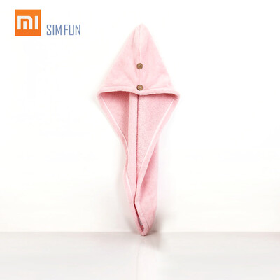 

Xiaomi Mijia SIMFUN Hair Dry Cap Women Bathing Shower Hat Quick-drying Hair Dry Hat with Cotton Bath Wrapped Towel Salon Towel 24x