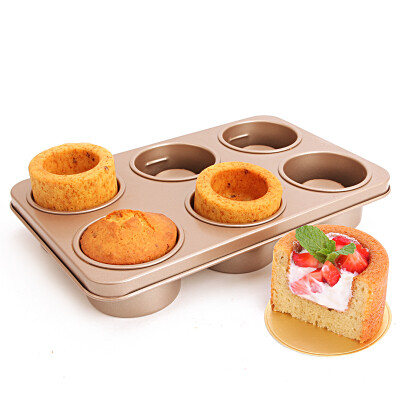 

[Jingdong Supermarket] Cooking Chef CHEF MADE Bauer Mecker Multifunctional 6 cup creative mold positive and negative cake mold oven supplies champagne gold WK9051