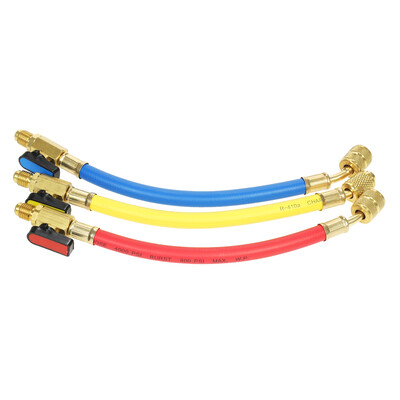 

3pcs R134A R410A R22 R12 800 PSI Manifold Gauge Set AC Refrigeration Charging Hose High Pressure HVAC Refrigerant Charging Hoses