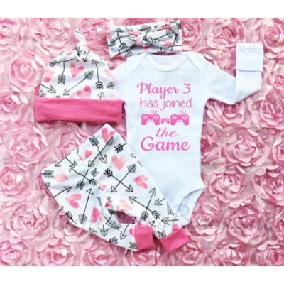 

UK Infant Newborn Outfit Baby Girls Rompers Leggings Playsuit Clothes Jumpsuit