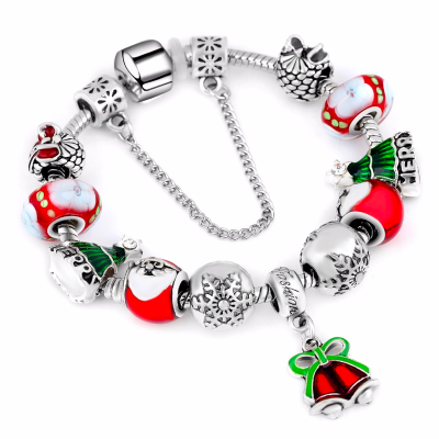 

Pandora Style 2018 Snowflake Charm Bracelet For Women DIY Crystal Beads fit Bracelets & Bangles Jewelry Christmas Gift