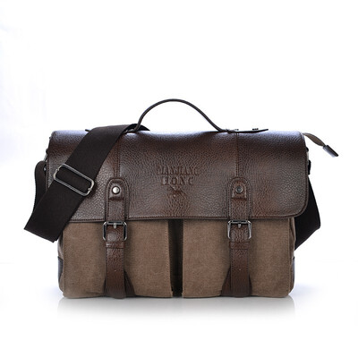 

Mens Canvas vintage Casual Briefcase man Business Shoulder Messenger Bag men Laptop Handbag male Messenger Bags