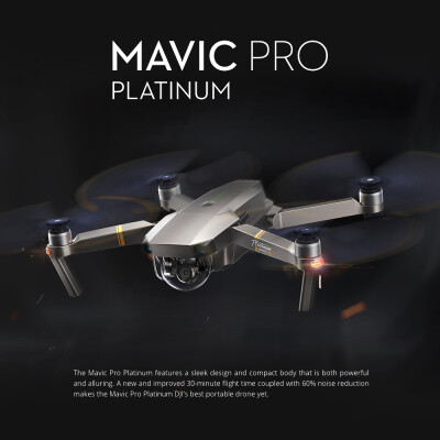 

Original DJI Mavic Pro Platinum Foldable Obstacle Avoidance Drone FPV RC Quadcopter with 4K Camera OcuSync Two Extra Battery