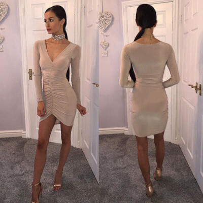 

AU Womens Fashion Bandage Bodycon Long Sleeve Evening Party Cocktail Mini Dress