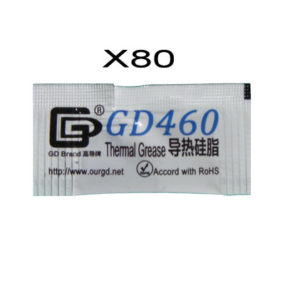 

GD Brand 80 Pieces GD460 Thermal Paste Grease Silicone Heat Sink Compound Silver Net Weight 05 Gram Mini Bag For CPU LED MB05