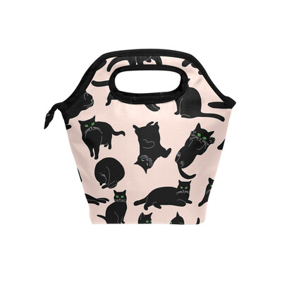 

Lunch Bag Tote Bag Black Cat Travel Picnic Organizer Lunch Holder Handbags Lunch Bag Box for Office