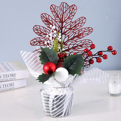 

Dome recall Christmas decorations Christmas decorations Christmas tree package Santa Claus dress up ornaments potted decoration small tree red