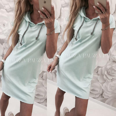 

AU Womens Slim Bodycon Summer Bandage Mini Dress Hoodies Pullover Tops Size 8-14