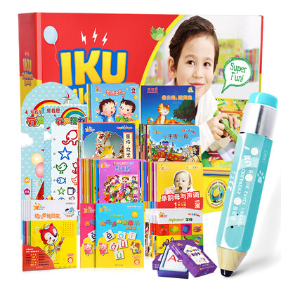 

Love to see the house to read the pen child early childhood learning point of time machine 3-5 years old English gift puzzle toys blue 8G memory charge section 74 book set
