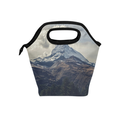 

Lunch Bag Mountain Top Tote Travel Picnic Insulated Handbags Portable Zipper Lunch Bag Box
