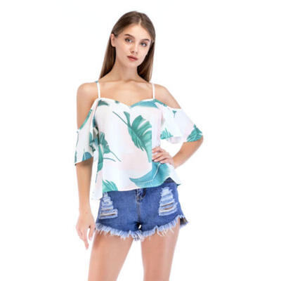 

Fashion Women Summer Loose Top Off Shoulder Blouse Ladies Casual Tops T-Shirt