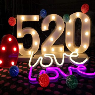 

Qinglan wedding room layout proposal props romantic confession decoration decorative lights luminous number letters LED lights 520 set