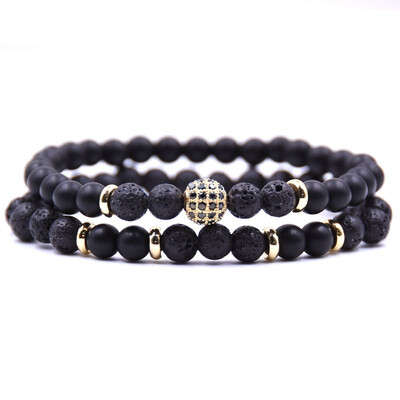 

Natural stone bracelet bracelet for men&women pair Micro Pave CZ 8mm disco ball bracelet ladies bracelet mens Viking jewelry