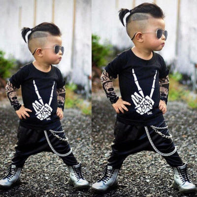 

2PCS Fashion Newborn Infant Kids Baby Boy T-shirtLong Pants Outfits Clothes Set