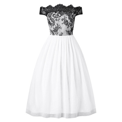 

Lacy Off Shoulder Party Dress