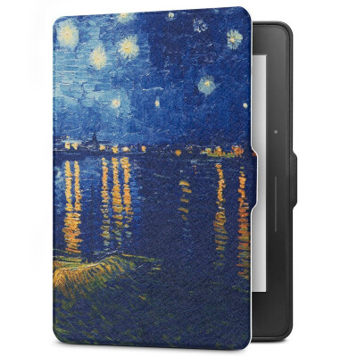 

Pottery fit Kindle 1499 version of the protective cover shell Kindle Voyage navigation dedicated painting sleep gloves Van Gogh Star