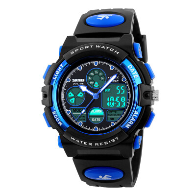 

Moment of the United States skmei children watch sports luminous double show students electronic watch black