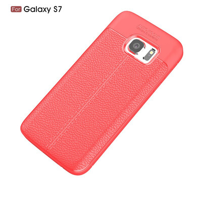 

Fivice Samsung Galaxy S7 case Luxury leather TPU silicone anti-fall soft shell phone case