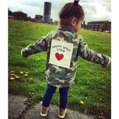 

Fashion Toddler Kids Girls Camoflage Button Baisc Jacket Coat Age 2 3 4 5 6 7 8Y