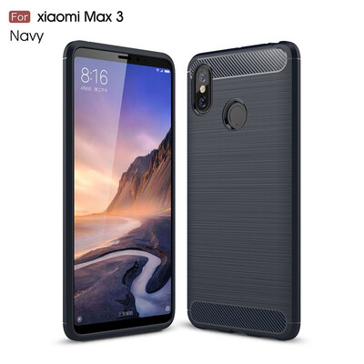 

Fivice Xiaomi Mi Max 3 case Luxury brushed carbon fiber TPU soft shell