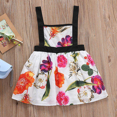 

Summer Newborn Infant Baby Girl Floral Blackless Dress Princess Sundress Dresses