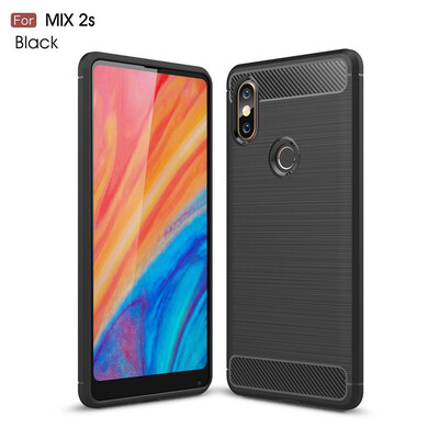 

Fivice Xiaomi Mi Mix 2S case Luxury brushed carbon fiber TPU soft shell