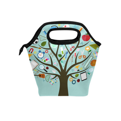 

Lunch Tote Bag Tool Tree Travel Picnic Insulated Lunch Handbags Portable Zipper Lunch Bag Box