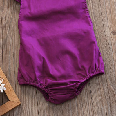 

Cute Infant Kid Baby Girl Purple Romper Jumpsuit Bodysuit Infant Clothes Outfits