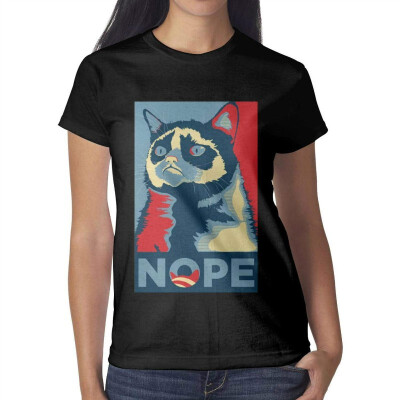 

Cat Nope Womens Black t Shirts Cool Womens Cotton T-Shirts