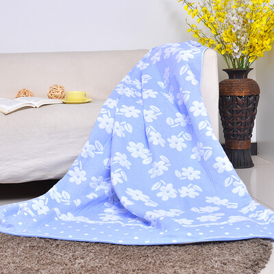 

Yong Liang home textile cotton four-layer gauze cotton gauze towel air-conditioned blanket lunch break home cover blanket flowers blue 1000g Article 150 × 200cm