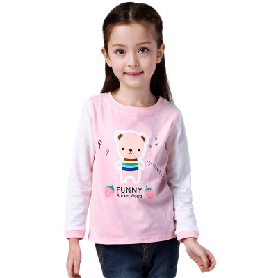 

Cute Miss Girls Cute Bear Long Sleeve Print T shirt Light C002A 90