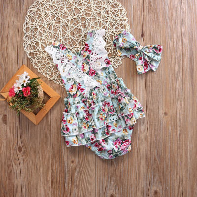 

Newborn Kids Baby Girls Clothes Floral Outfits Set Lace Jumpsuit Romper Playsuit