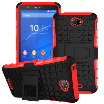 

Fivice Sony E4 Case TPU anti-fall tire pattern back clip bracket phone case