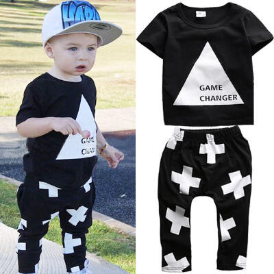 

2pcs Newborn Toddler Infant Kids Baby Boy Clothes T-shirt TopsPants Outfits Set