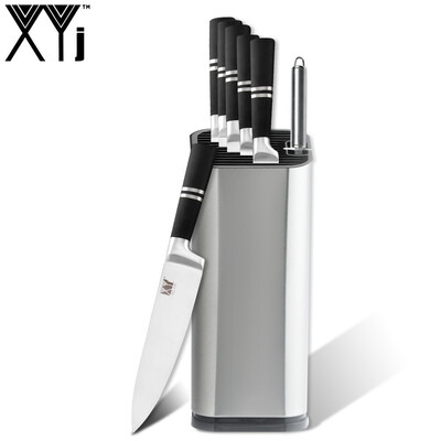 

XYj 8 Pcs Stainless Steel Kitchen Knives Set Good Quality Kitchen Knife Set with Knife Holder Sharpener Rod Kitchen Tools