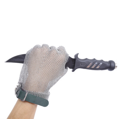 

Plastic Belt Stainless Steel Mesh Glove Cut Resistant Chain Mail Protective Anti-Cutting Glove for Kitchen Butcher Working Safety