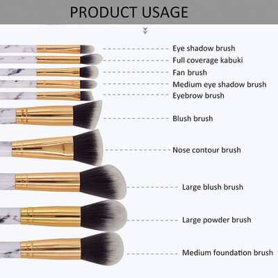 

Outdoor Makeup Brushes 10 Pieces Makeup Brush Set Face Eyeliner Blush Contour Foundation Cosmetic Brushes