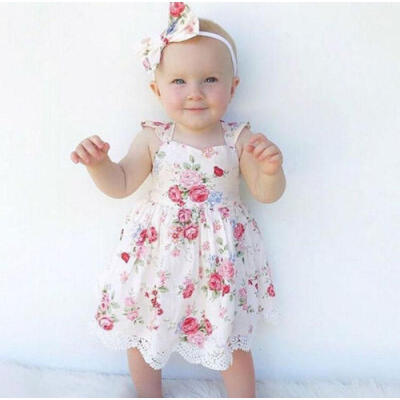 

Newborn Baby Kid Girl Summer Lace Dress Party Wedding Pageant Princess Dresses