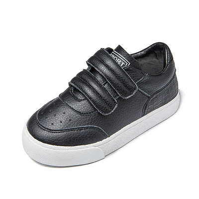 

chunchuntu 2018 Autumn Children Pu Leather Trainer Baby Boy Sport Sneaker Girl Fashion Casual Black Shoe Toddler 3698